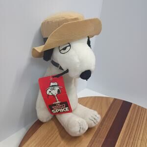 Vintage 1975 12" Spike Snoopy Brother Peanuts Plush Soft Toy Korea w/ Hat